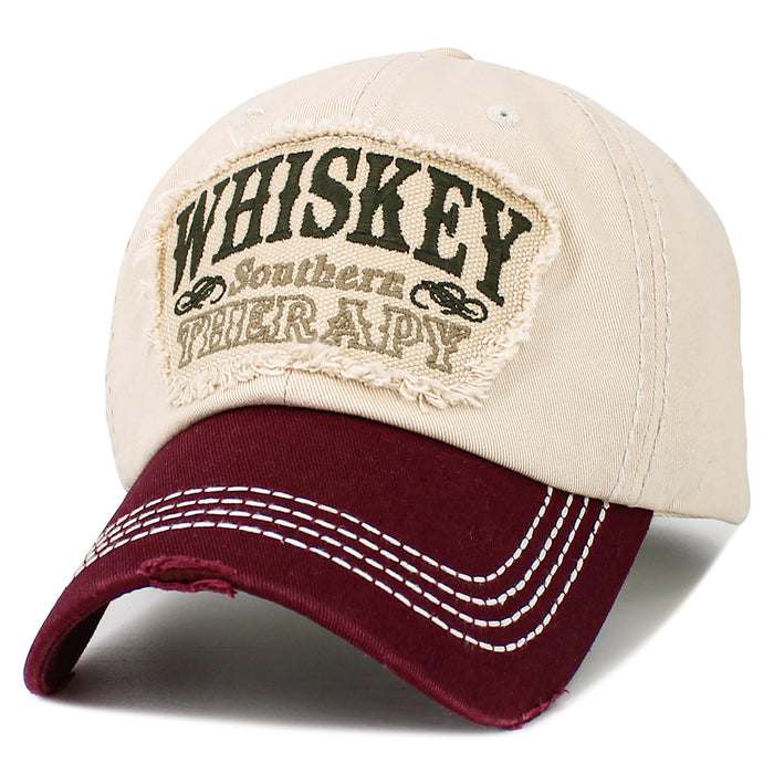 1654 - Whiskey Southern Therapy Hat - Maroon