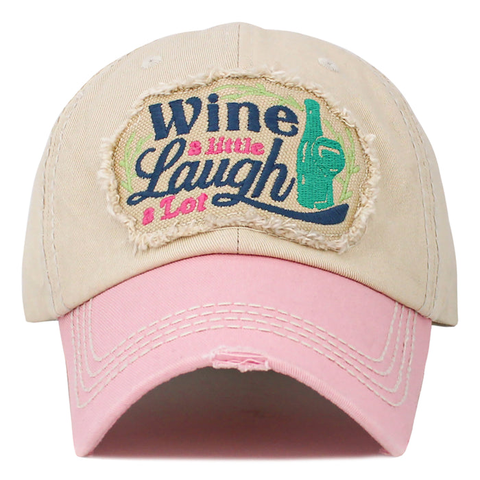 1655 - Wine A Little Laugh A Lot Hat - Pink