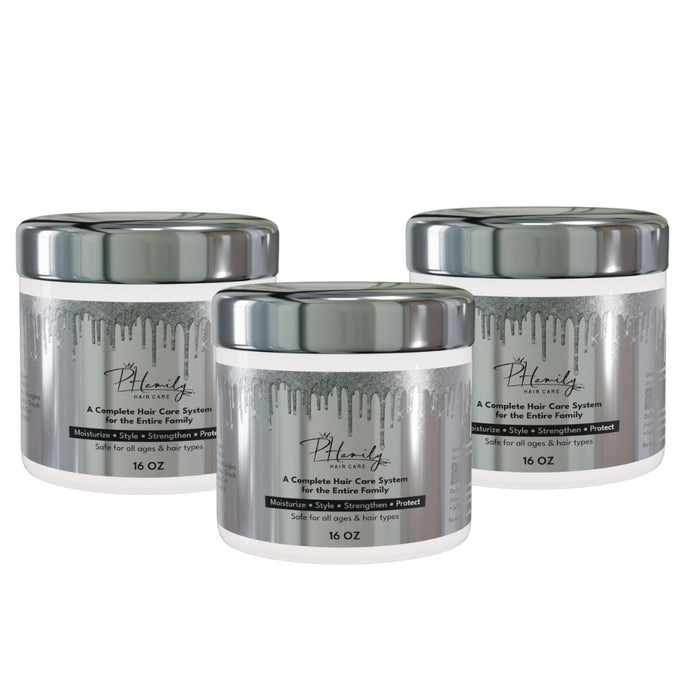 3-Jar Bundle: NEW PHamily Hair Care – The Ultimate All-in-One Moisturizer & Styler (16 oz) - PHamily Hair Care