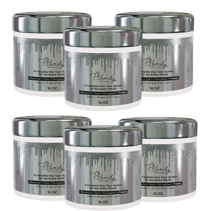 6-Jar Bundle: NEW PHamily Hair Care – The Ultimate All-in-One Moisturizer & Styler (16 oz) - PHamily Hair Care