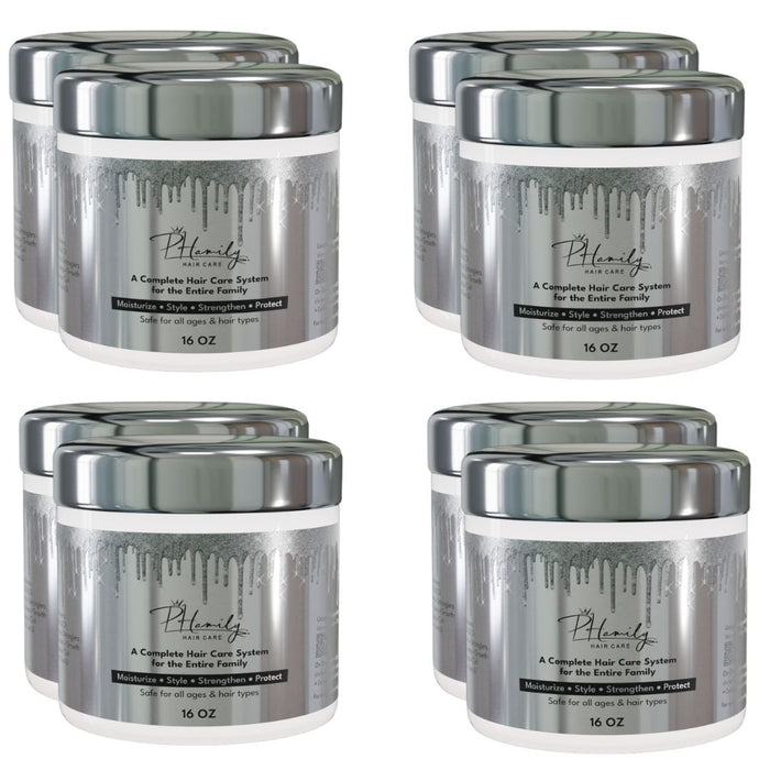 8-Jar Bundle: NEW PHamily Hair Care – The Ultimate All-in-One Moisturizer & Styler (16 oz) - PHamily Hair Care