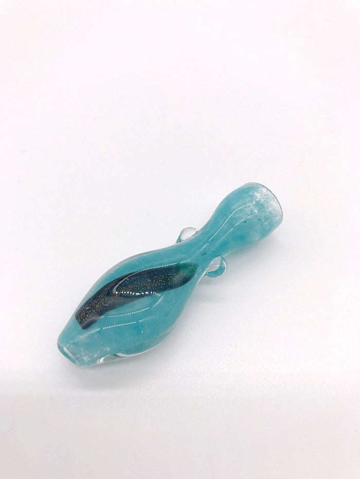 Smoke Station Hand Pipe Teal 2.5” Dichro Mini Chillum Hand Pipe