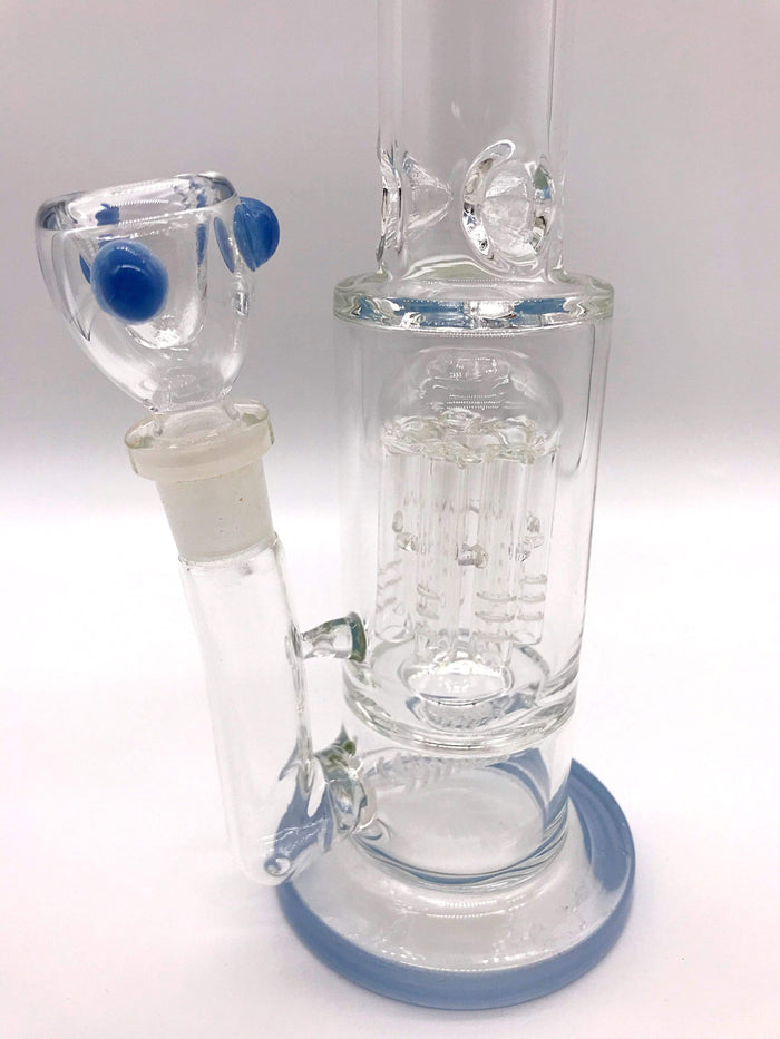 Smoke Station Water Pipe 5mm Thick Scientific Water Pipe with Dual Perc and Ice Catch