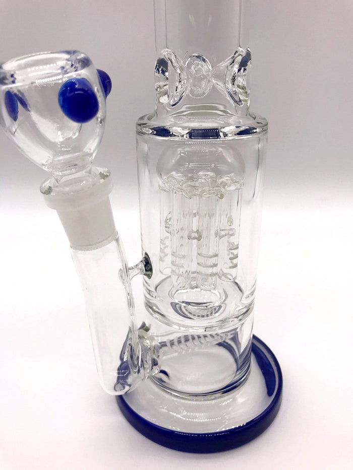 Smoke Station Water Pipe 5mm Thick Scientific Water Pipe with Dual Perc and Ice Catch