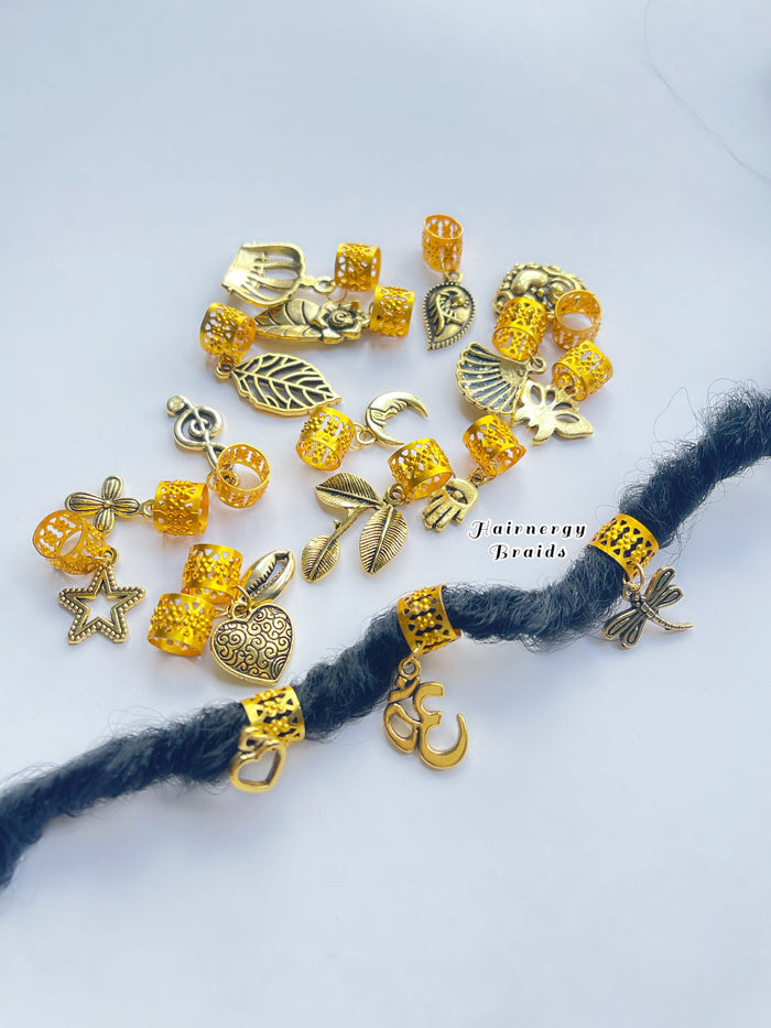 5pcs Braids hair cuffs - Gold Clips and charms - Hair Accessories decorations
