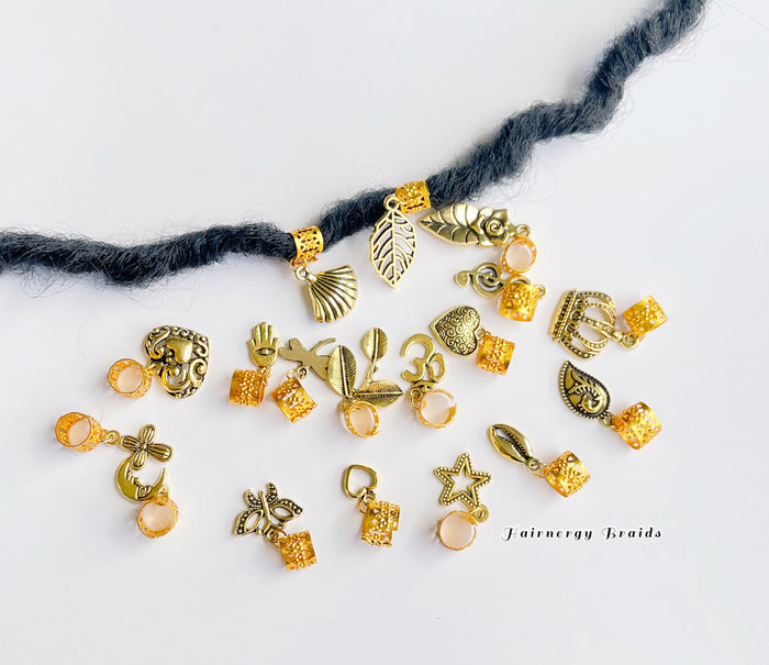 5pcs Braids hair cuffs - Gold Clips and charms - Hair Accessories decorations