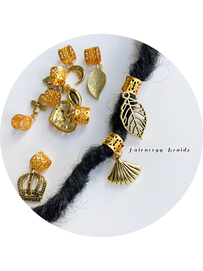 5pcs Braids hair cuffs - Gold Clips and charms - Hair Accessories decorations