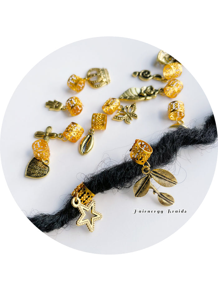 5pcs Braids hair cuffs - Gold Clips and charms - Hair Accessories decorations