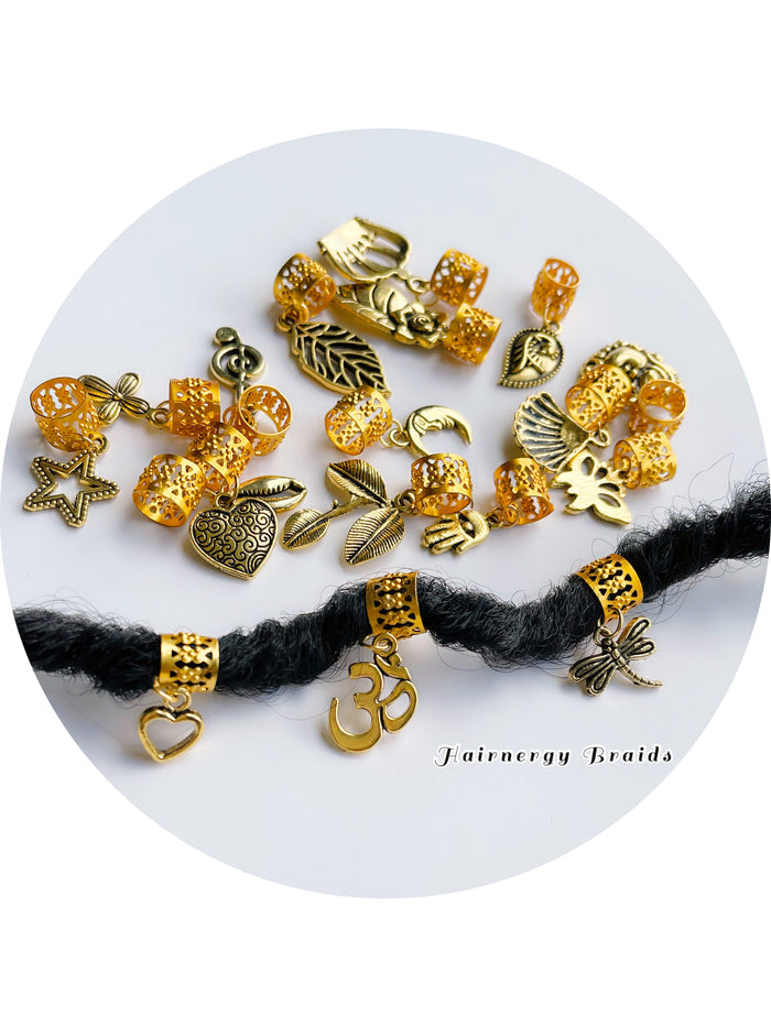 5pcs Braids hair cuffs - Gold Clips and charms - Hair Accessories decorations