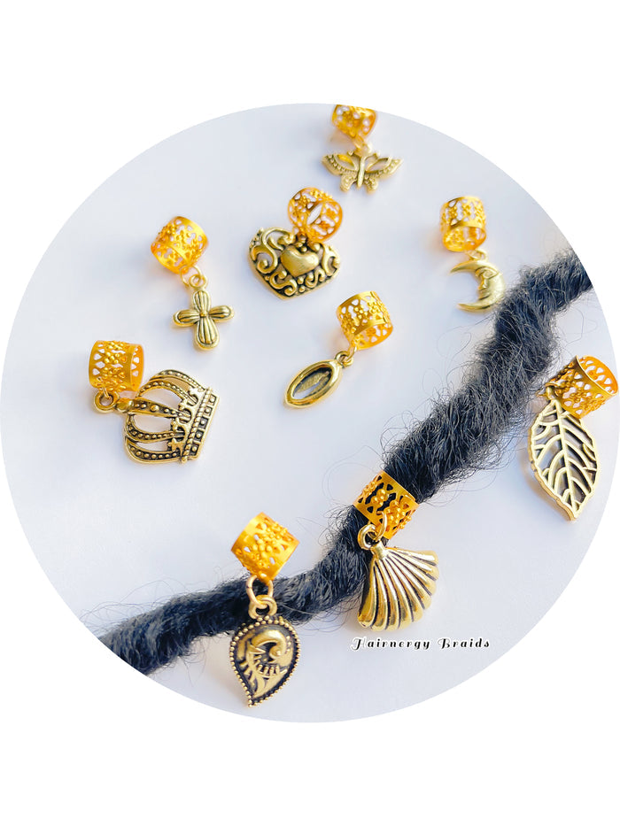 5pcs Braids hair cuffs - Gold Clips and charms - Hair Accessories decorations