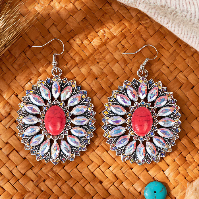 93586 - Squash Blossom Earrings - Red