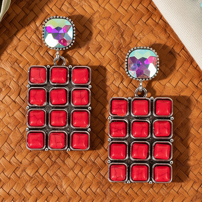 93609 - Squash Blossom Earrings - Red