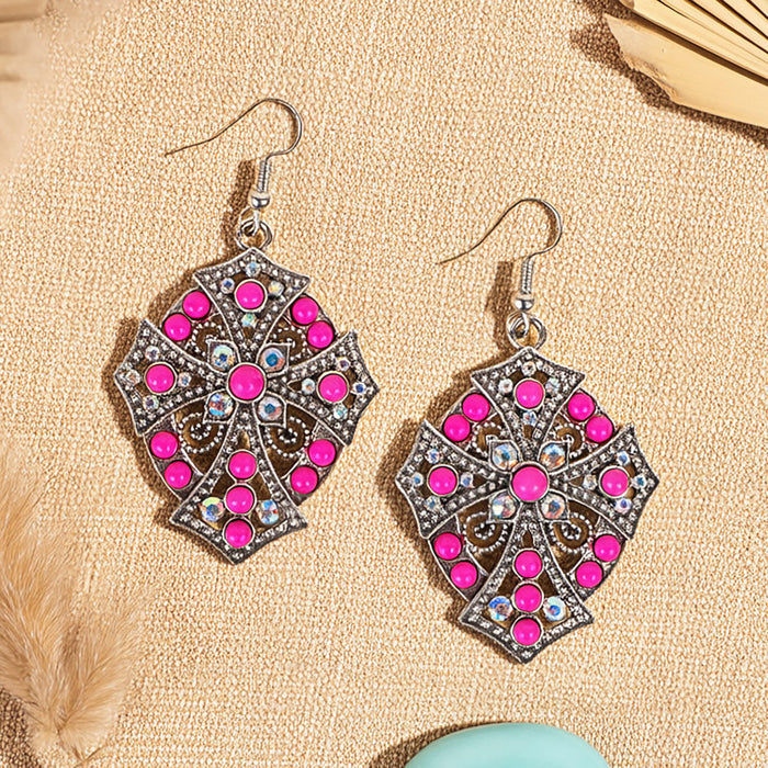 93617 - Squash Blossom Earrings - Fuchsia