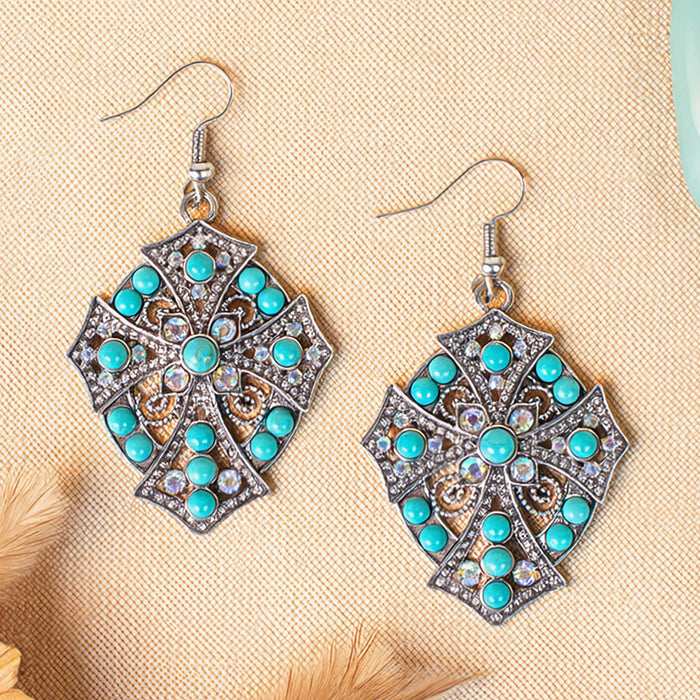 93617 - Squash Blossom Earrings - Turquoise