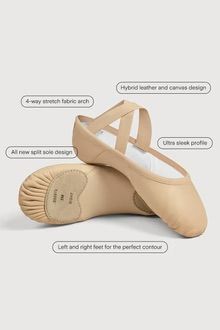 Adults Bloch Enhance Leather Stretch Ballet Flats