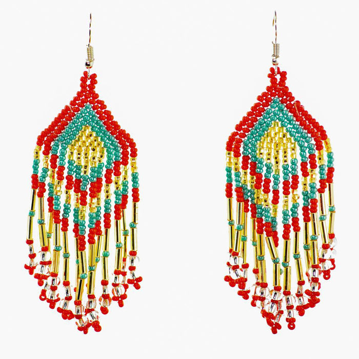 Alegria Seed Bead Peyote Stitch Earrings - Guatemala