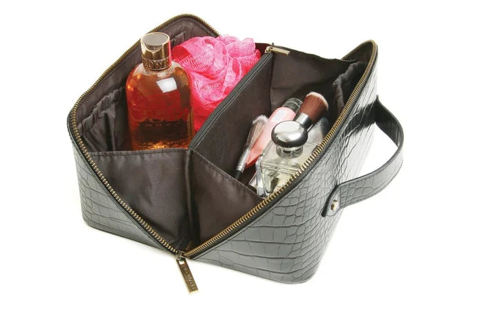 Alice Wheeler Deluxe Black Croc Effect Train Case - Franklins