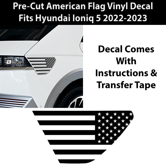 Plug - in Cap American Flag Vinyl Decal Stickers Fits Hyundai Ioniq 5 2022 - 2025 - Bogar Tech Designs