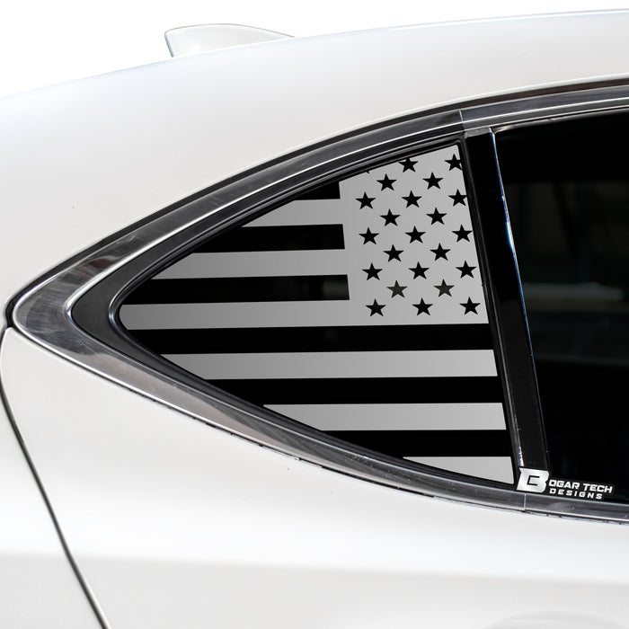 Quarter Window American Flag Vinyl Decal Stickers Fits Acura TLX 2015 - 2020 - Bogar Tech Designs