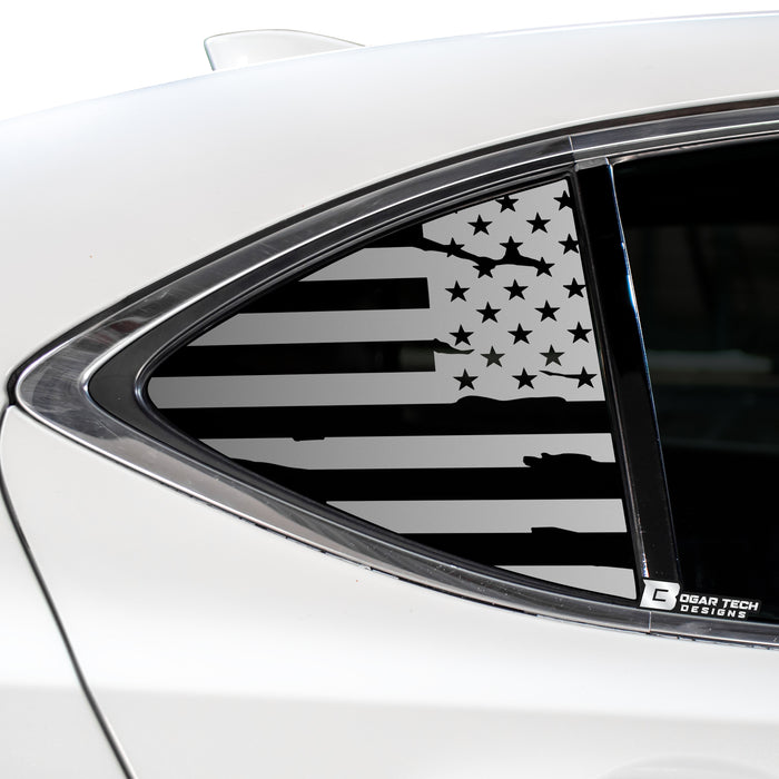 Quarter Window American Flag Vinyl Decal Stickers Fits Acura TLX 2015 - 2020 - Bogar Tech Designs