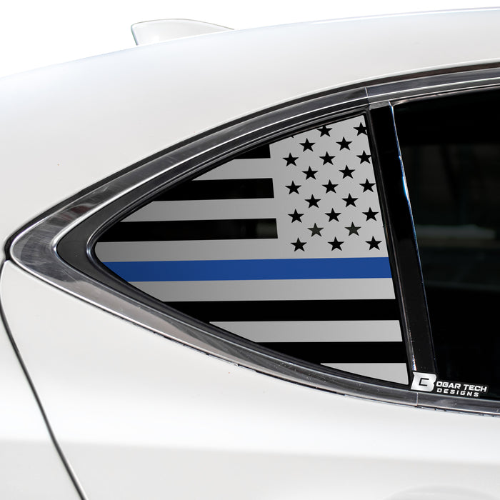 Quarter Window American Flag Vinyl Decal Stickers Fits Acura TLX 2015 - 2020 - Bogar Tech Designs
