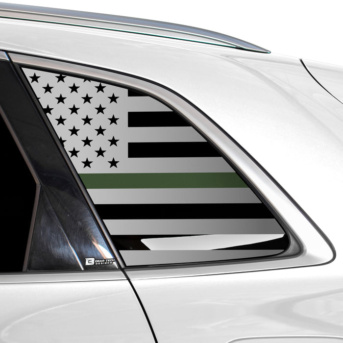 Quarter Window American Flag Vinyl Decal Stickers Fits Audi Q5 2018 - 2025 - Bogar Tech Designs