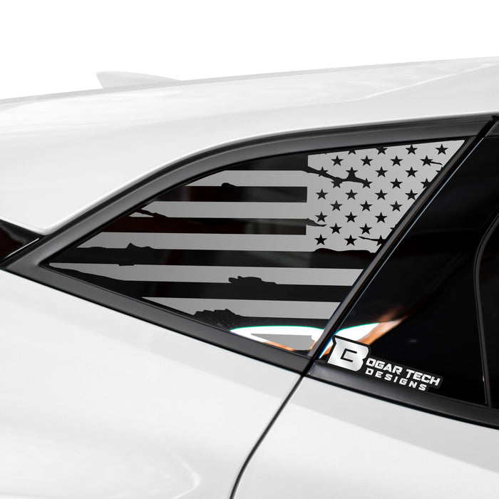 American Flag Rear Quarter Window Vinyl Decal Stickers Fits Chevy Blazer 2019 - 2025 - Bogar Tech Designs