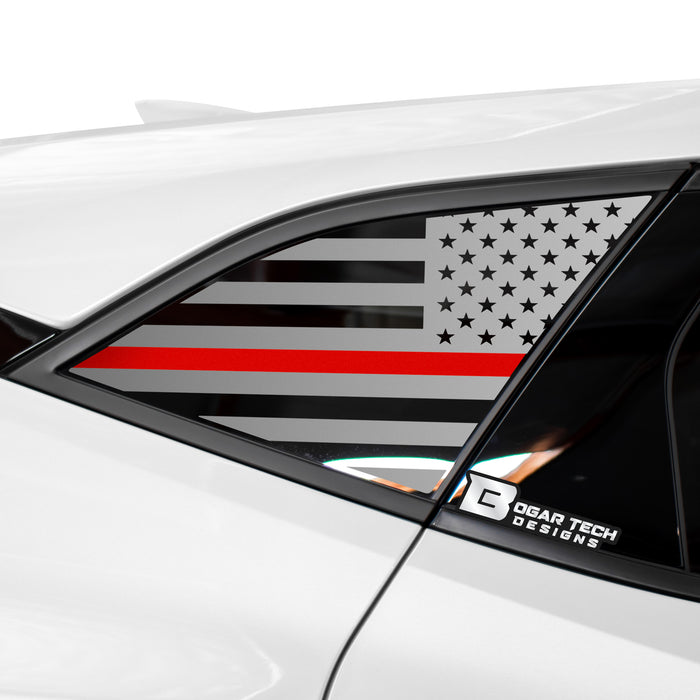 American Flag Rear Quarter Window Vinyl Decal Stickers Fits Chevy Blazer 2019 - 2025 - Bogar Tech Designs