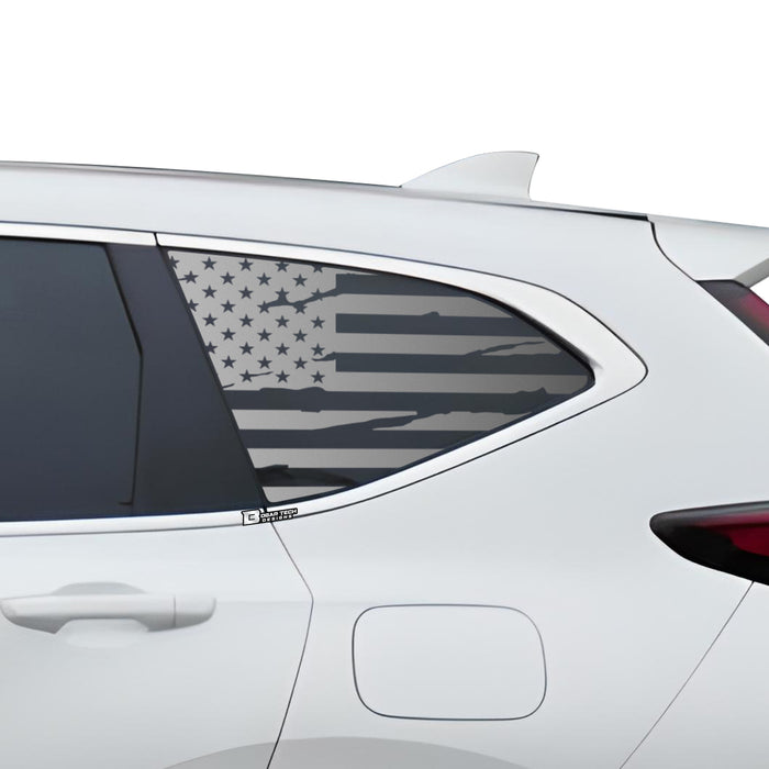 American Flag Quarter Window Vinyl Decal Stickers Fits Honda CR - V 2017 - 2022 - Bogar Tech Designs