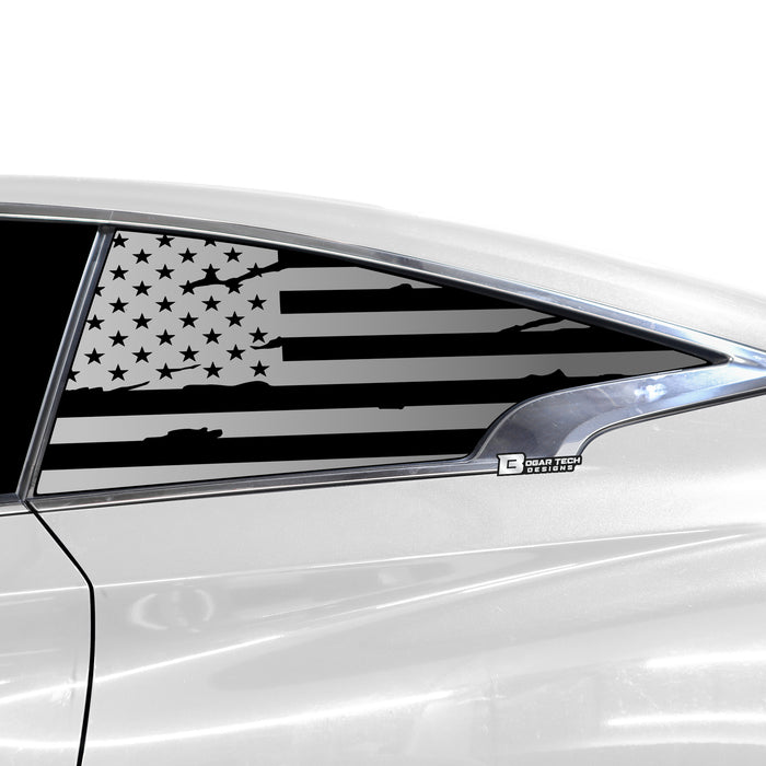 Quarter Window American Flag Vinyl Decal Stickers Fits Infiniti Q60 2017 - 2022 - Bogar Tech Designs