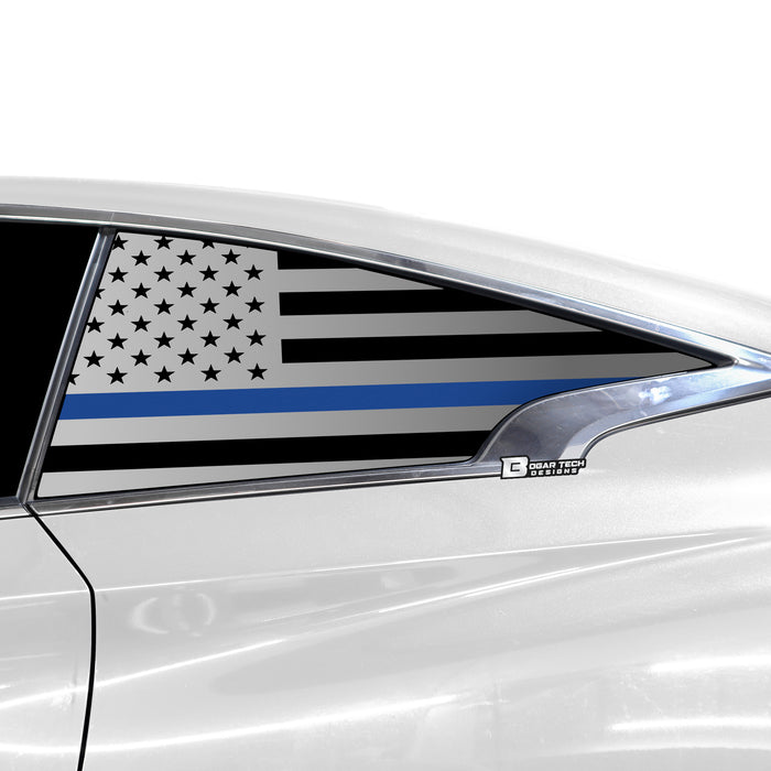 Quarter Window American Flag Vinyl Decal Stickers Fits Infiniti Q60 2017 - 2022 - Bogar Tech Designs