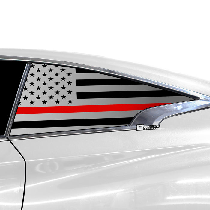 Quarter Window American Flag Vinyl Decal Stickers Fits Infiniti Q60 2017 - 2022 - Bogar Tech Designs