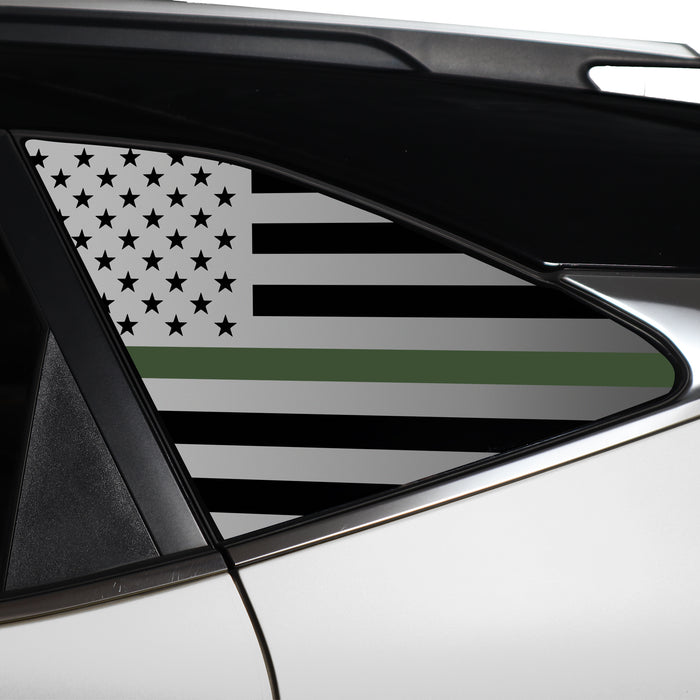 Quarter Window American Flag Vinyl Decal Stickers Fits Kia Seltos 2021 - 2025 - Bogar Tech Designs