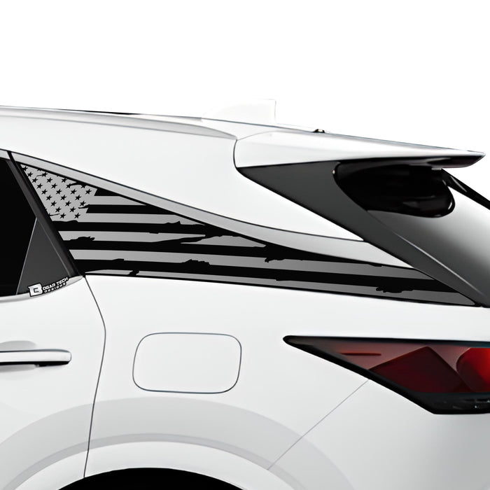 Quarter Window American Flag Vinyl Decal Stickers Fits Lexus RX 2016 - 2022 - Bogar Tech Designs