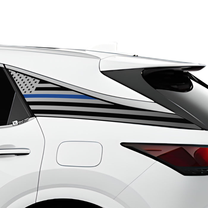 Quarter Window American Flag Vinyl Decal Stickers Fits Lexus RX 2016 - 2022 - Bogar Tech Designs