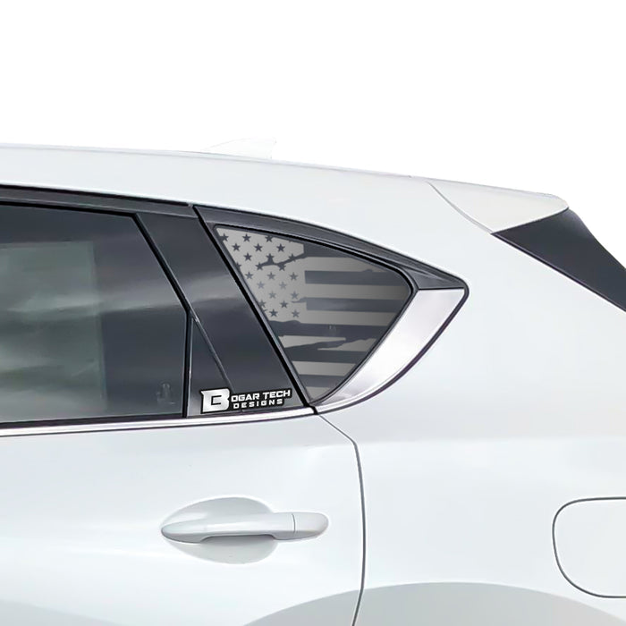 Quarter Window American Flag Vinyl Decal Stickers Fits Mazda CX - 5 2017 - 2025 - Bogar Tech Designs