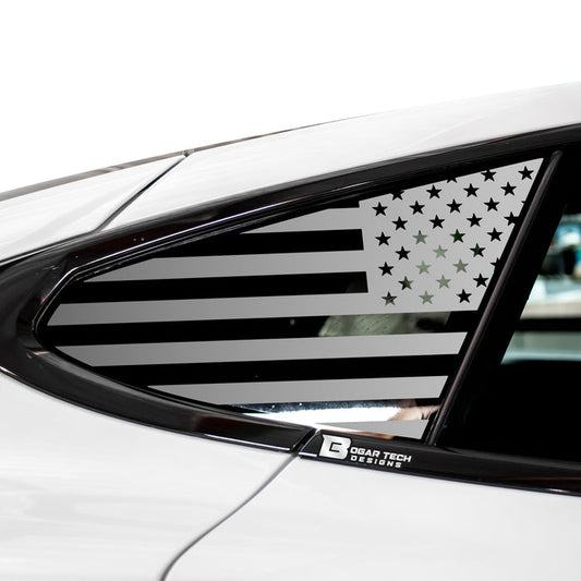 Quarter Window American Flag Vinyl Decal Stickers Fits Tesla Model S 2016 - 2025 - Bogar Tech Designs
