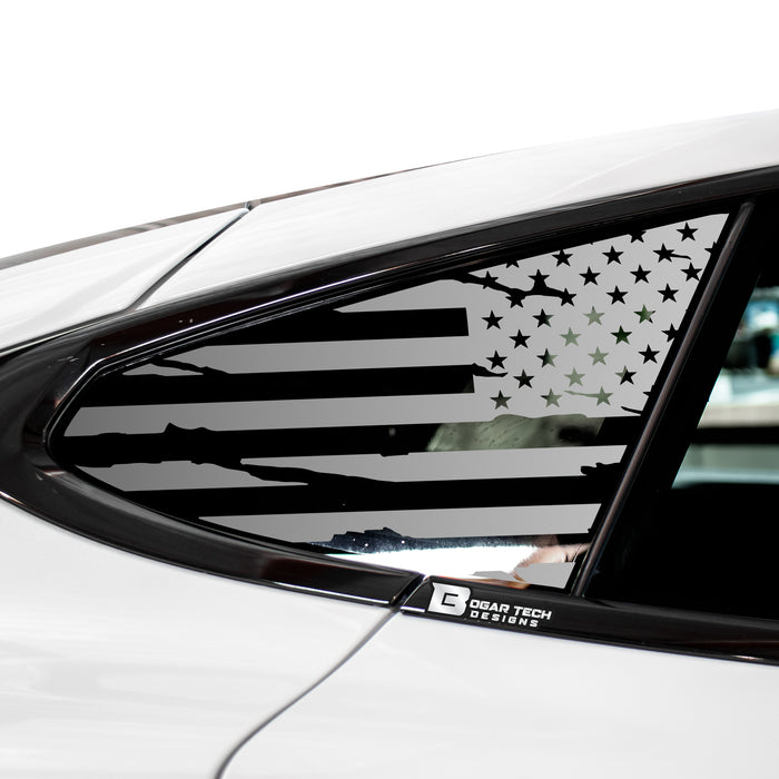Quarter Window American Flag Vinyl Decal Stickers Fits Tesla Model S 2016 - 2025 - Bogar Tech Designs