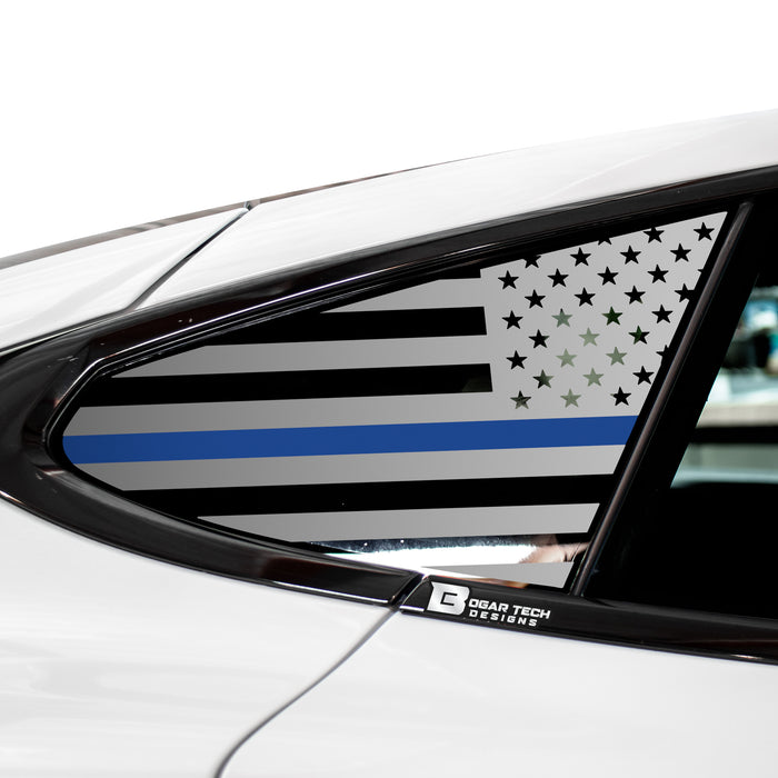 Quarter Window American Flag Vinyl Decal Stickers Fits Tesla Model S 2016 - 2025 - Bogar Tech Designs