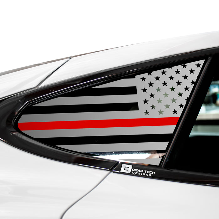 Quarter Window American Flag Vinyl Decal Stickers Fits Tesla Model S 2016 - 2025 - Bogar Tech Designs