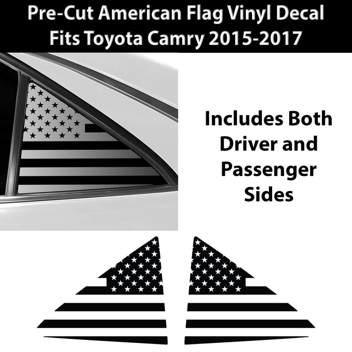 Quarter Window American Flag Vinyl Decal Stickers Fits Toyota Camry 2015 - 2017 - Bogar Tech Designs
