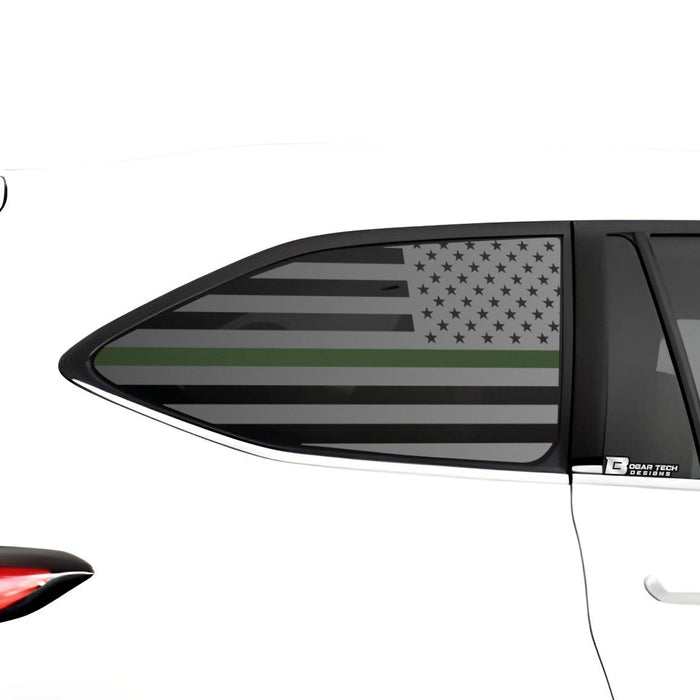 American Flag Quarter Window Vinyl Decal Stickers Fits Toyota Highlander 2020 - 2025 - Bogar Tech Designs