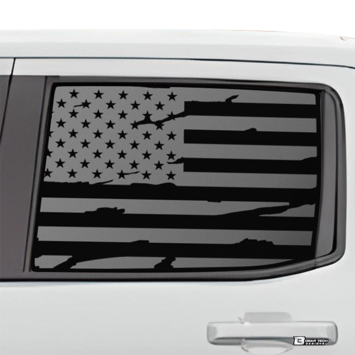 American Flag Rear Side Window Vinyl Decal Stickers Fits Ford Maverick 2022 - 2025 - Bogar Tech Designs