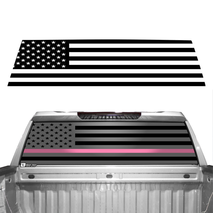 American Flag Rear Window Vinyl Decal Stickers Fits Chevy Silverado GMC Sierra 2019 - 2025 - Bogar Tech Designs