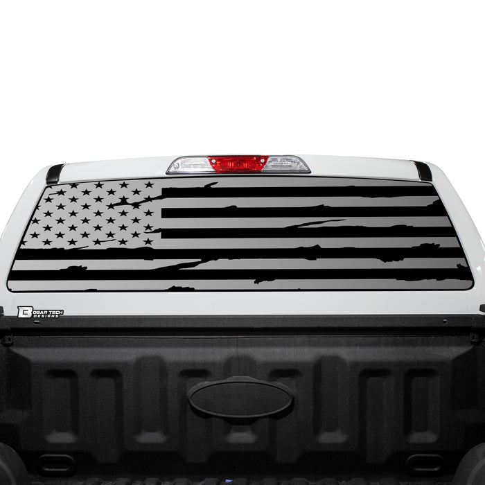 American Flag Rear Window Windshield Vinyl Decal Stickers Fits Ford Ranger 2019 - 2025 - Bogar Tech Designs