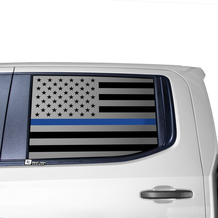 American Flag Side Window Vinyl Decal Stickers Fits Chevy Silverado GMC Sierra 2019 - 2025 - Bogar Tech Designs
