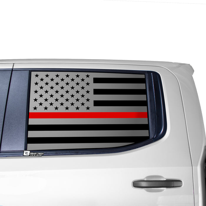 American Flag Side Window Vinyl Decal Stickers Fits Chevy Silverado GMC Sierra 2019 - 2025 - Bogar Tech Designs