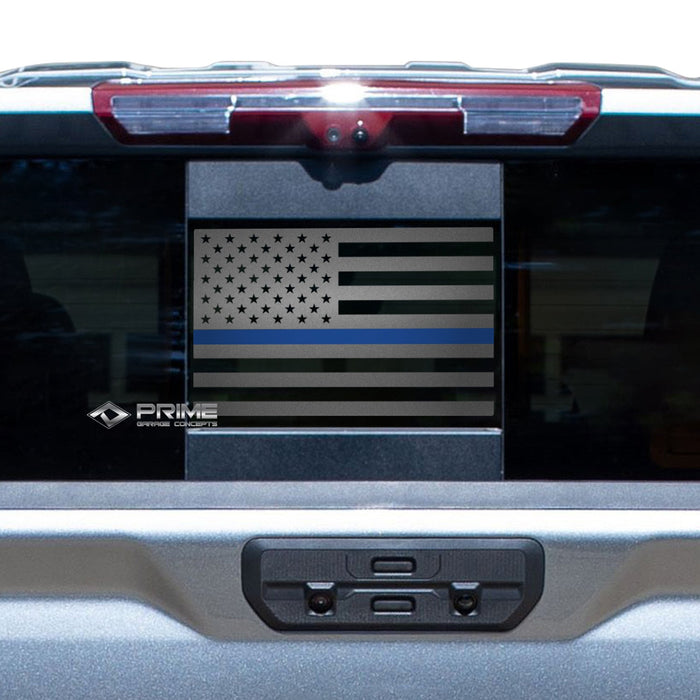 Rear Back Middle Window American Flag Vinyl Decal Stickers Fits Chevy Silverado and GMC Sierra 2019 - 2025 - Bogar Tech Designs