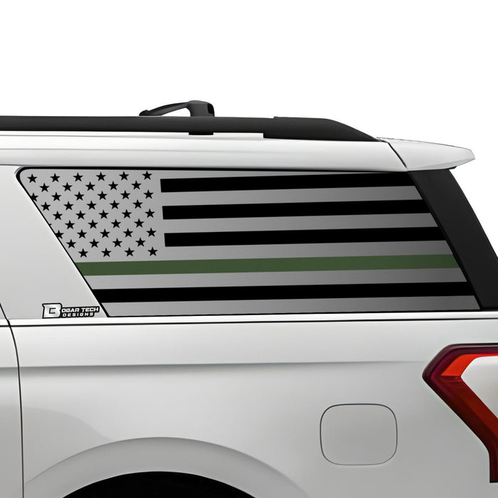 American Flag Window Vinyl Decal Stickers Fits Ford Expedition 2018 - 2024 - Bogar Tech Designs