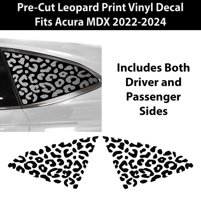 Animal Leopard Cheetah Cow Window Vinyl Decal Stickers Fits Acura MDX 2022 - 2024 - Bogar Tech Designs